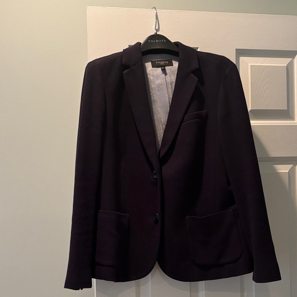 Talbots Blue and White Striped Blazer